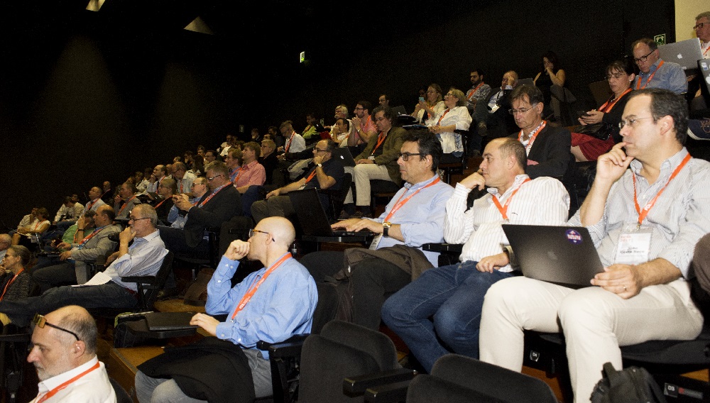 Crowded auditorium during one of the sessions