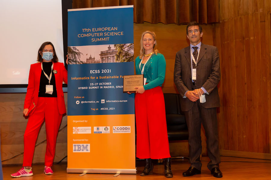 Minerva Award Winner from the EPSRC Centre for Doctoral Training (CDT) in Robotics and Autonomous Systems with Letizia Jaccheri, NTNU and Enrico Nardelli, Informatics Europe