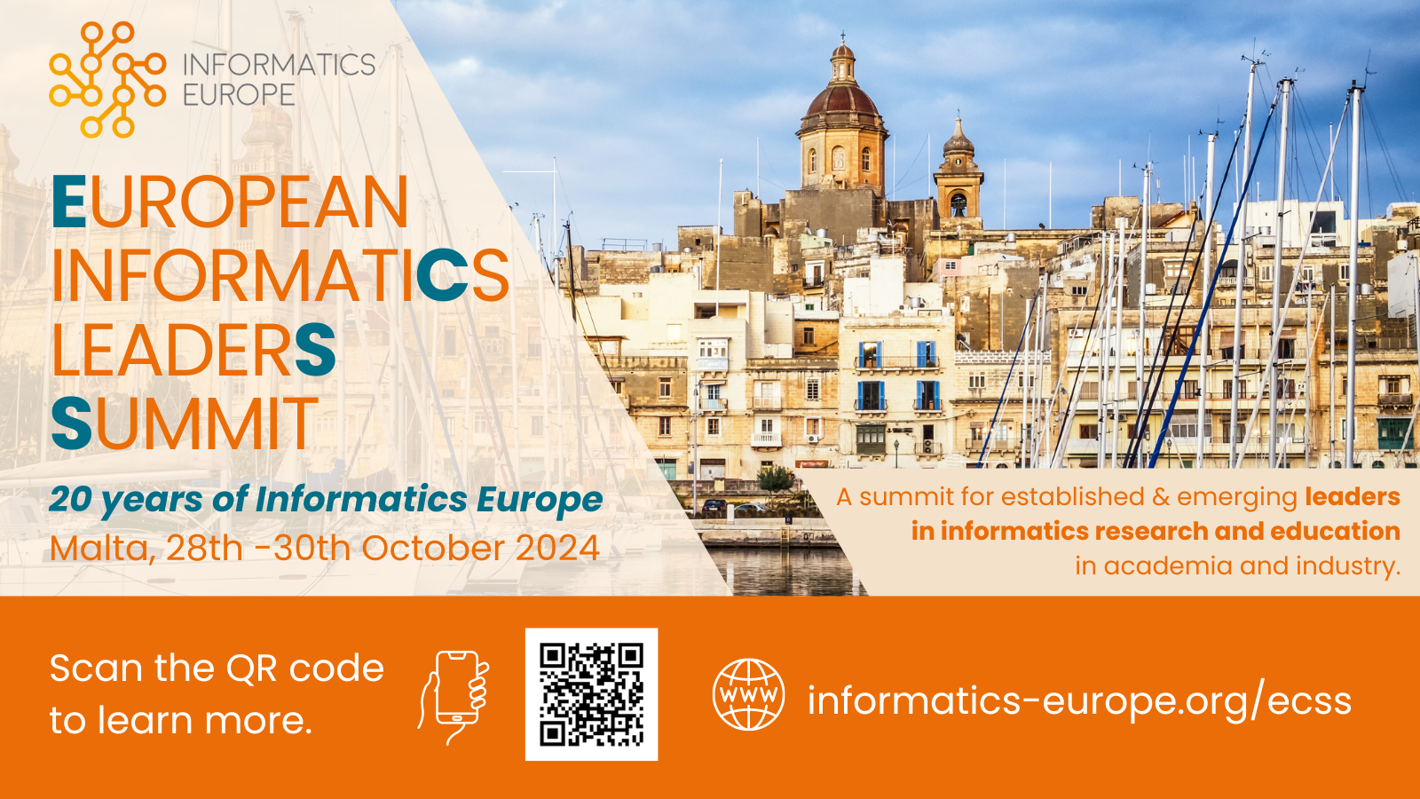Save the date: ECSS 2024 in Malta - 20 years of Informatics Europe