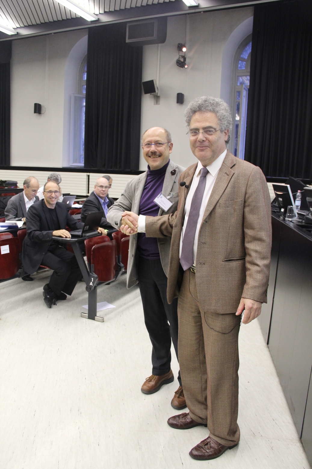 Carlo Ghezzi (elected new President) and Bertrand Meyer (current President)