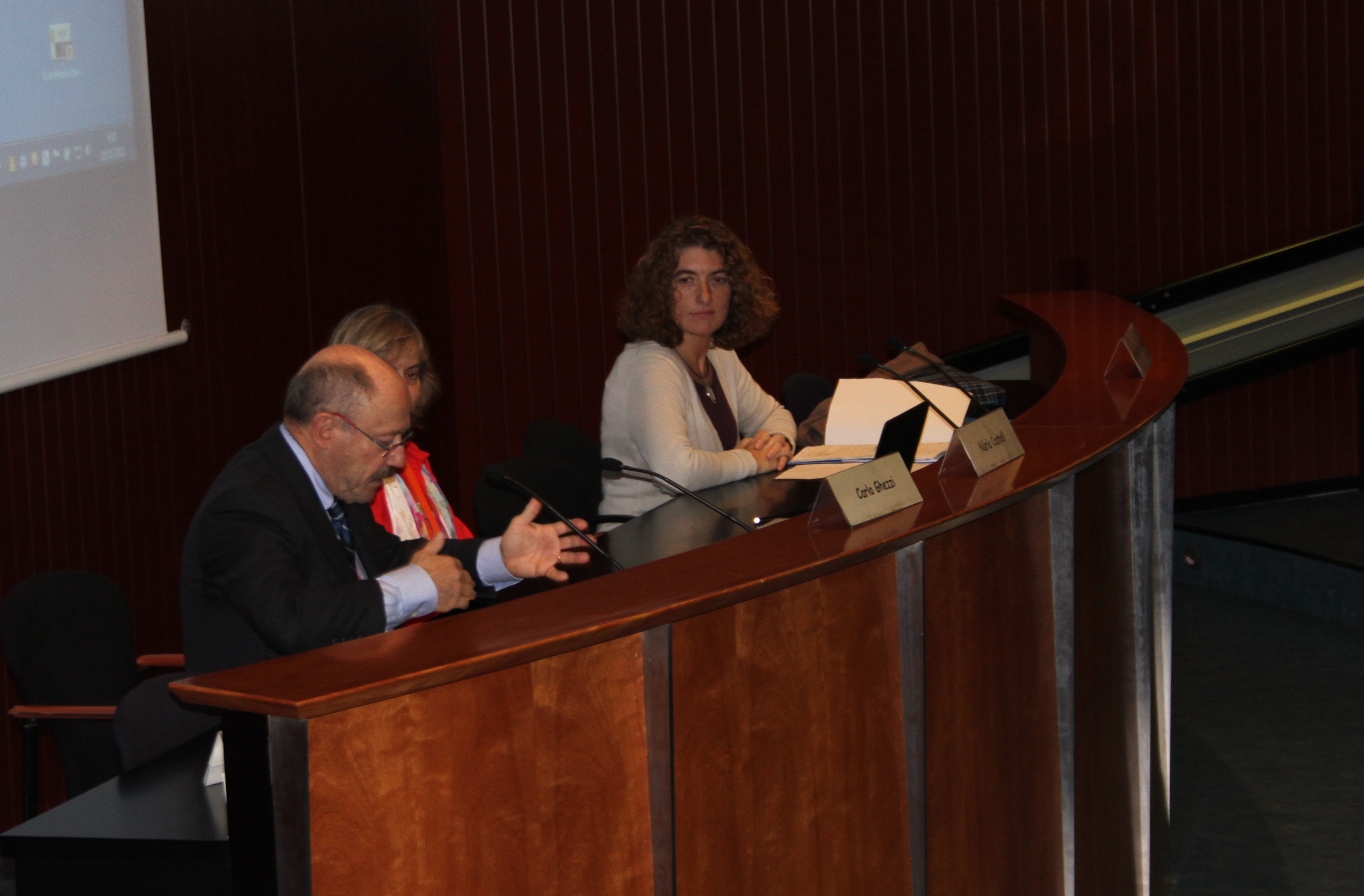 Summit Opening, Carlo Ghezzi (IE President), Nuria Castell Ariño (ECSS 2012 Chair), Ana Isabel Pérez Neira (Vice-rector for Research UPC)