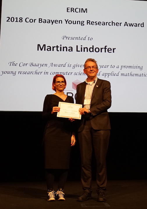 Winner of the ERCIM Cor Baayen Award and Jos Baeten (ERCIM President)