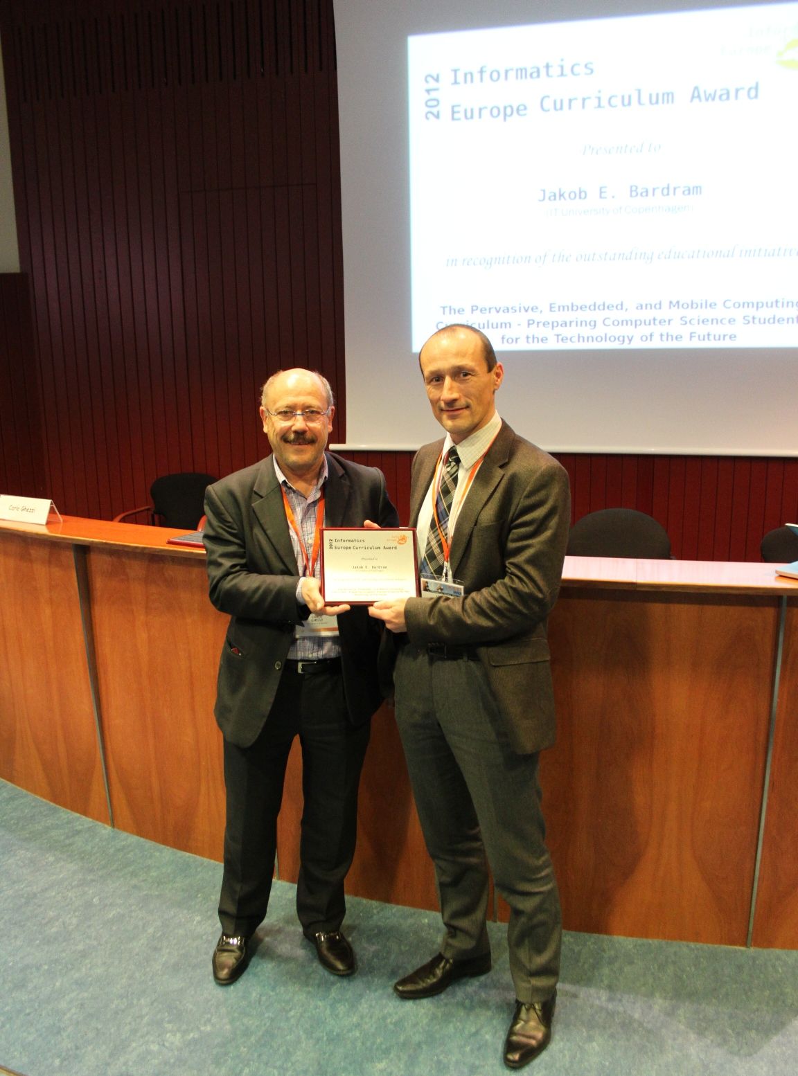 Award Ceremony 2012 Informatics Europe Curriculum Award