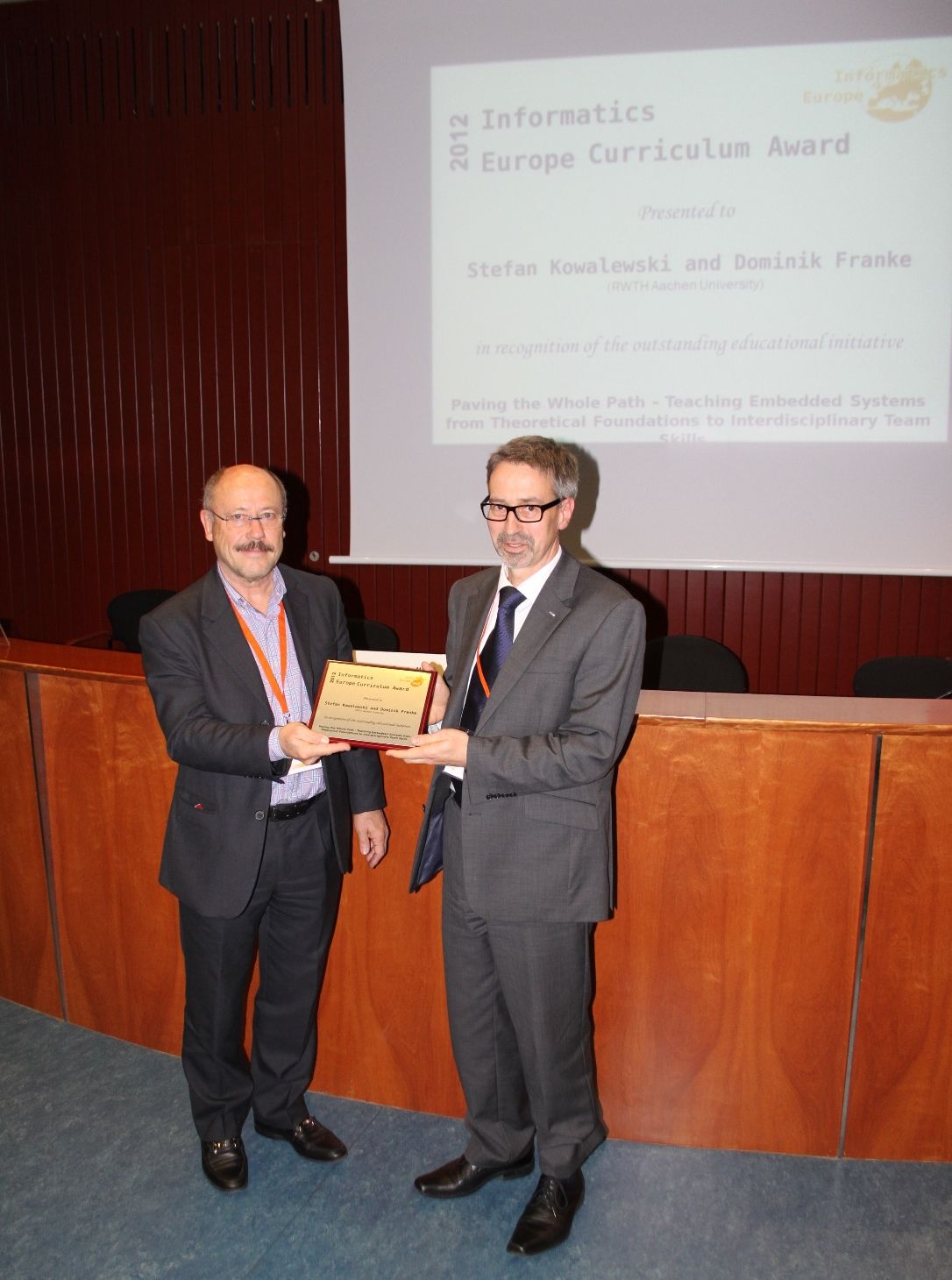 Award Ceremony 2012 Informatics Europe Curriculum Award